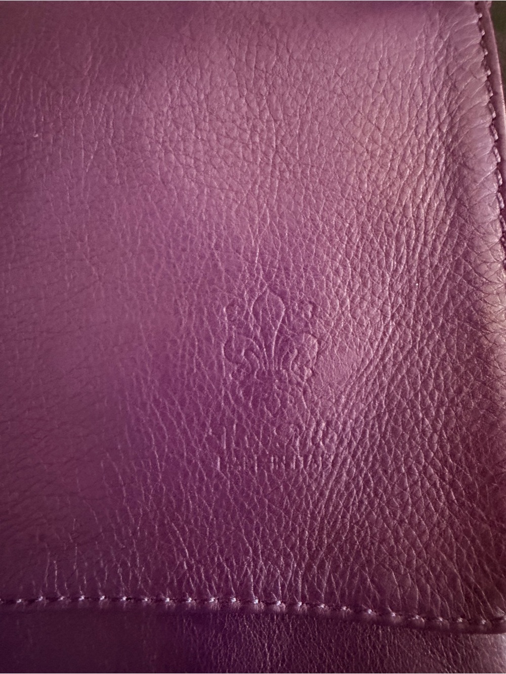 Leather Tote in Plum - Unbranded